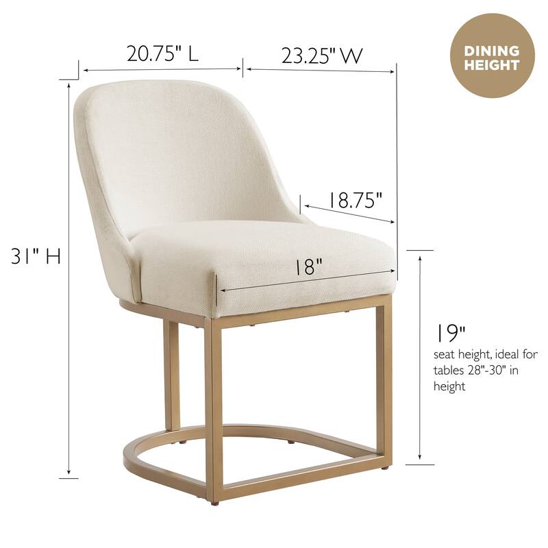 Leick Home Barrelback Dining Chair with Metal Base Set of 2