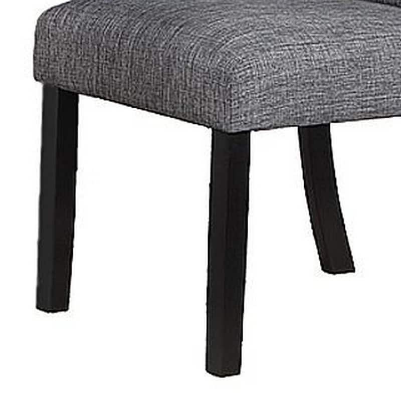 Black/Gray Fabric Upholstered Wood Frame Dining Chair, Sturdy Dining Chair for Dining Rooms - 17.5