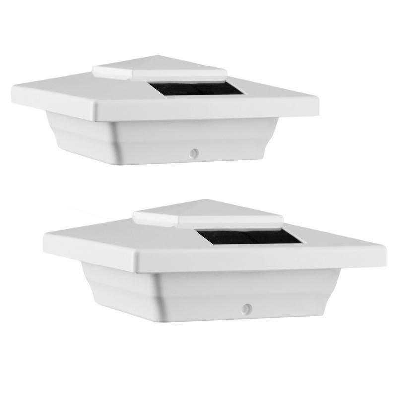 Classy Caps 4-inch White PVC Windsor Solar Post Cap (2-pack ...