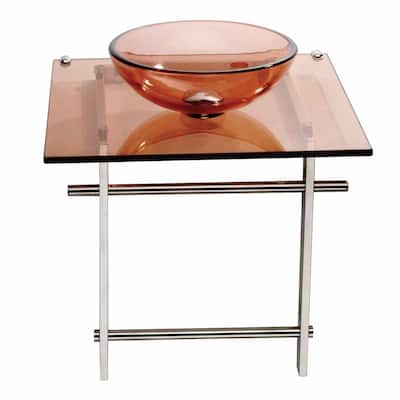 Children's Console Sink Amber Glass Wash Station Sink Renovators Supply