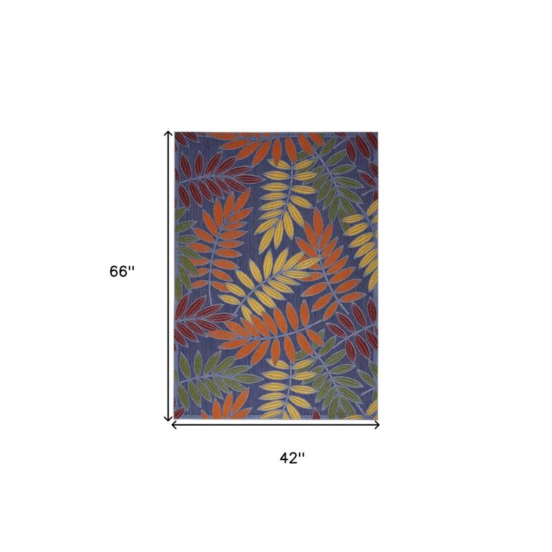 HomeRoots Contemporary Rectangle Outdoor Rug - 4' X 6'