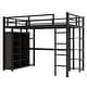 preview thumbnail 4 of 4, Metal Full Loft Bed with Desk,Shelves,Wardrobe