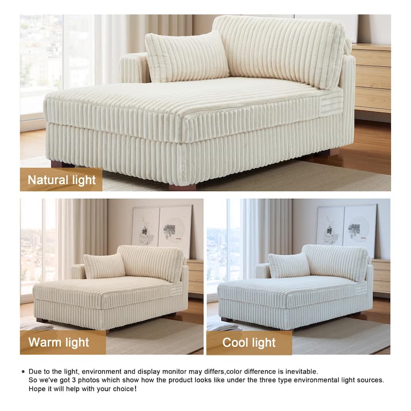 UIXE Modern Plush Corduroy Indoor Chaise Lounge Chair