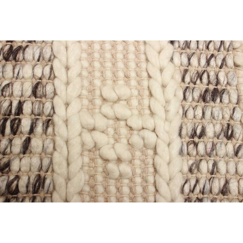 ECARPETGALLERY Braid weave Sienna Cream Wool Rug - 5'2 x 7'7
