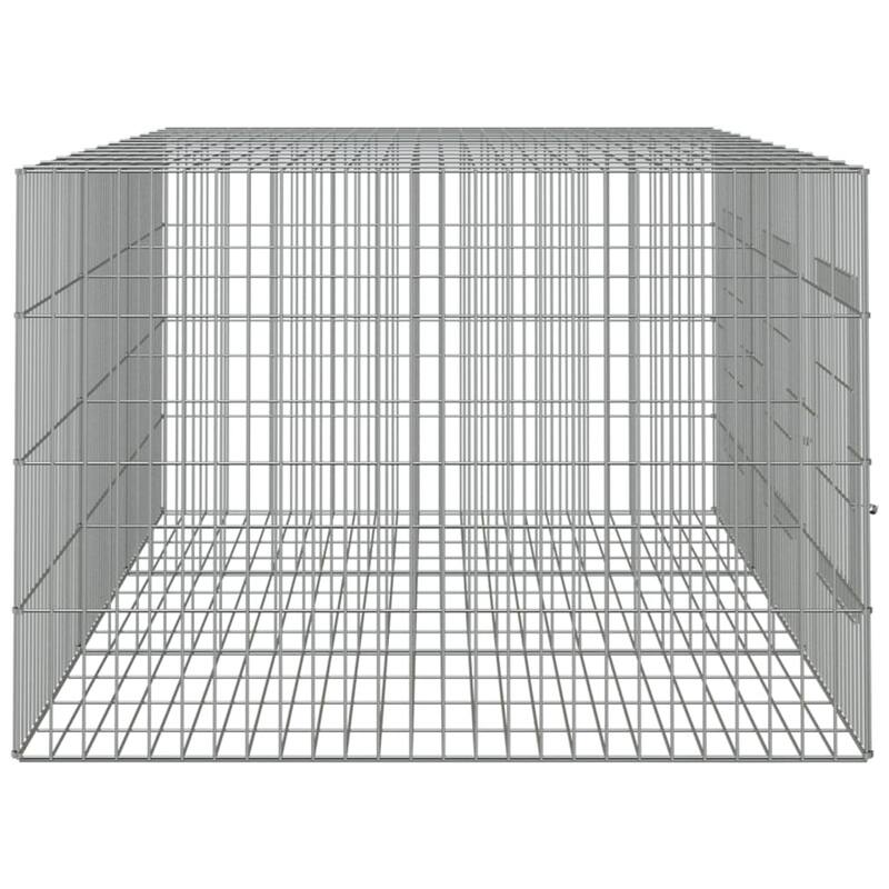 vidaXL 3-Panel Rabbit Cage Animal Hutch Playpen Enclosure Galvanized Iron