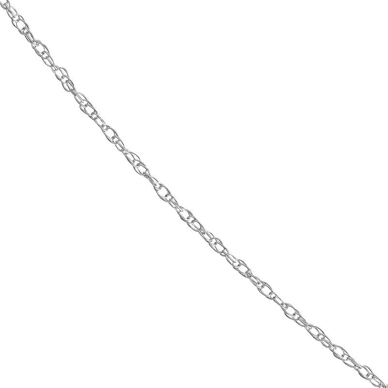 Curata 10k White Gold 1.2mm Light Weight Rope Chain Necklace (Lobster)