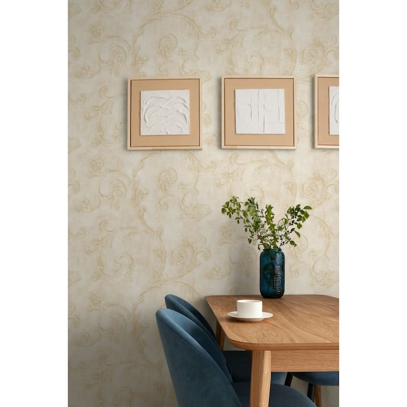 Seabrook Designs Angelina Scroll Trail Unpasted Wallpaper