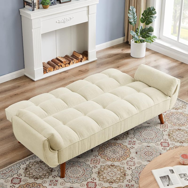 75.39" Futon Sofa Bed-Convertible Couch Loveseat Sleeper for Living Room, Bedroom, Studio, Apartment, Dorm, Home Office