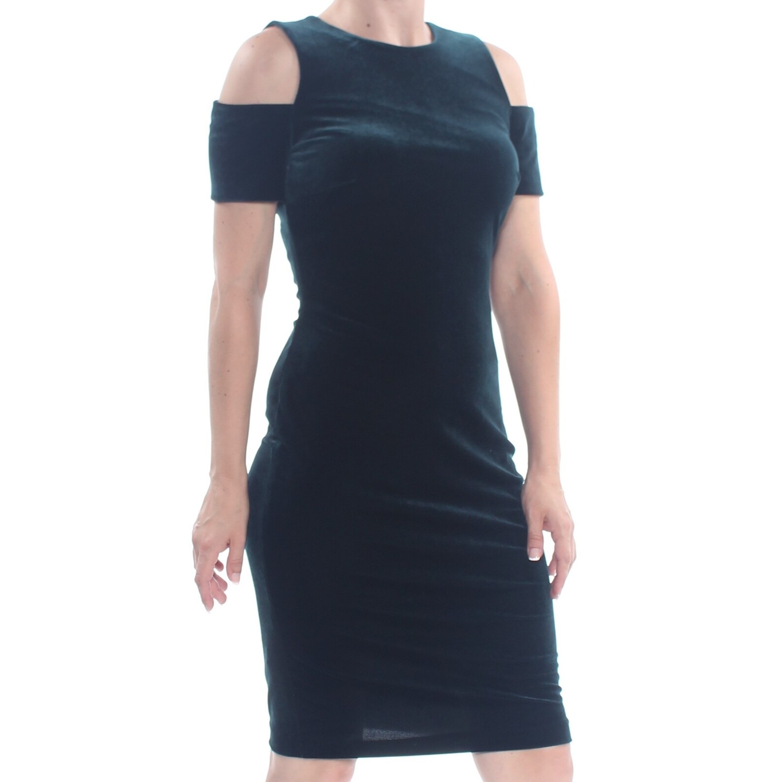 calvin klein green velvet dress