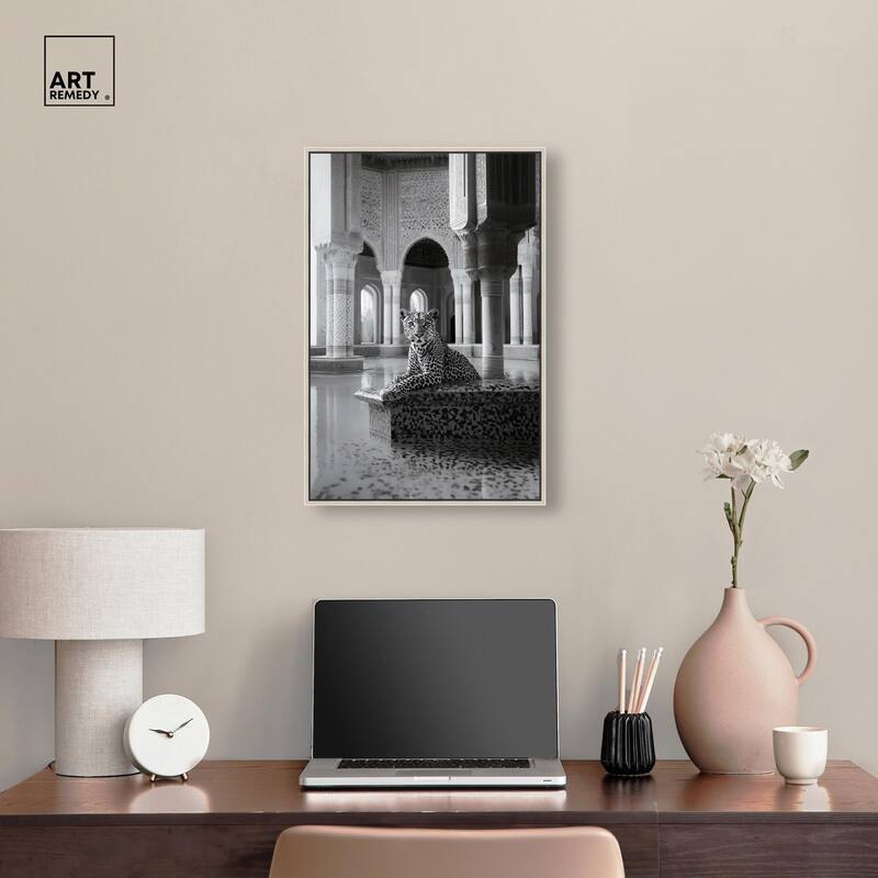 Peaceful Posing Leopard Noir Canvas by Art Remedy