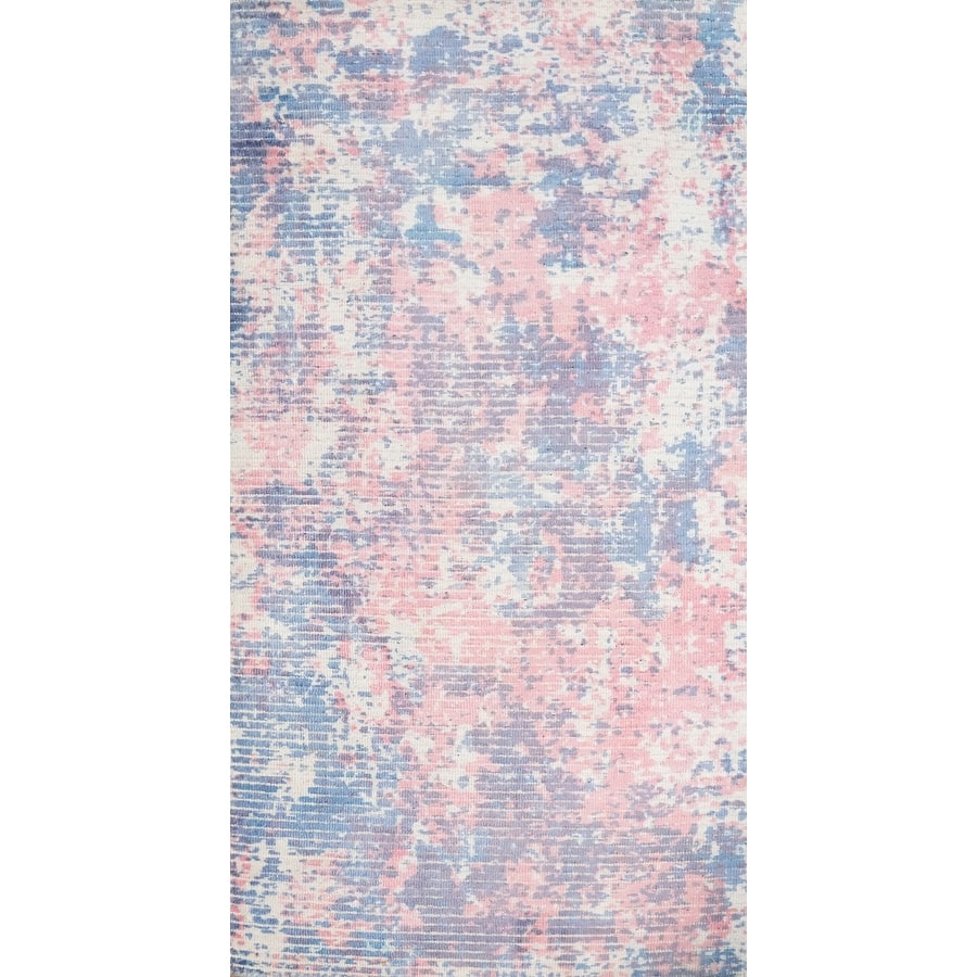 Hand Knotted Oriental Viscose Silk Carpet Modern All-Over Multi-Colored Abstract Area Rug - 4' 0'' X 2' 0''