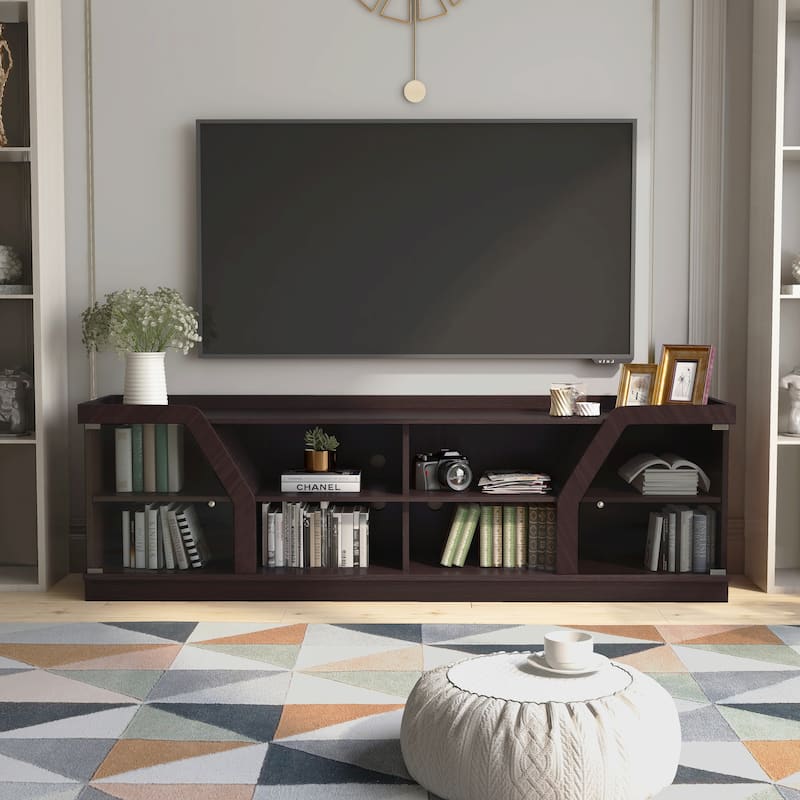 Dellie Contemporary Espresso 71-inch Multi-functional Storage TV Console by Furniture of America