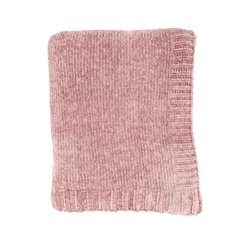 Warmth of Chenille Knit Throw - Pink