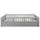 preview thumbnail 5 of 12, Full-Size Floor Bed Frame with Tall Safety Guardrails and Access Door Play