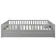 preview thumbnail 5 of 12, Grey Full Size Pine Wood Floor Bed with Full-length Guardrail and Door for Kids, Adults