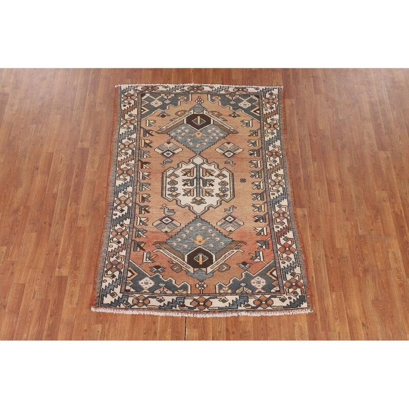 Bakhtiari Persian Accent Rug Hand-Knotted Wool Carpet - 4'4" x 6'2"
