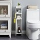 preview thumbnail 29 of 28, Slim Bathroom Cabinet Small Bathroom Storage Corner Floor Cabinet with Magnetic Doors and Shelves Toilet Paper Holder