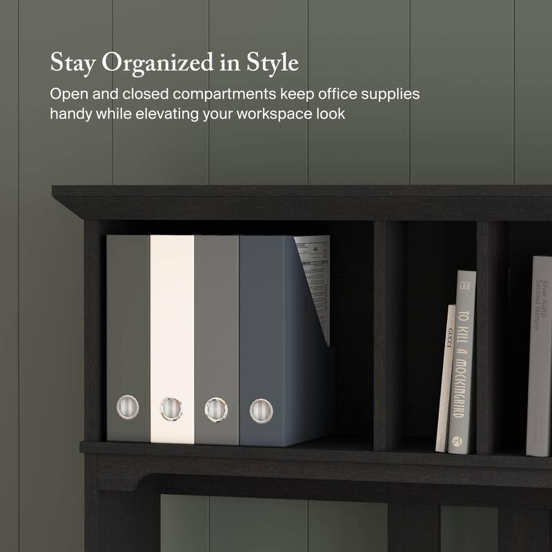 Bush Furniture Salinas Small Computer Desk with Storage Hutch