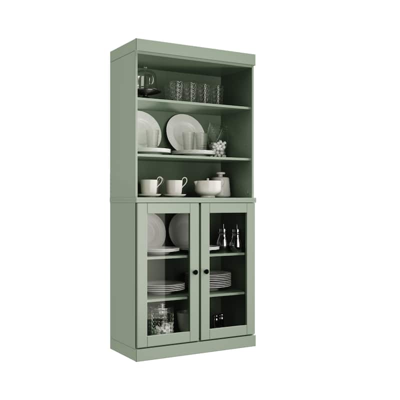 100% Solid Wood 32" Kitchen Pantry Cabinet with 2 Doors by Palace Imports