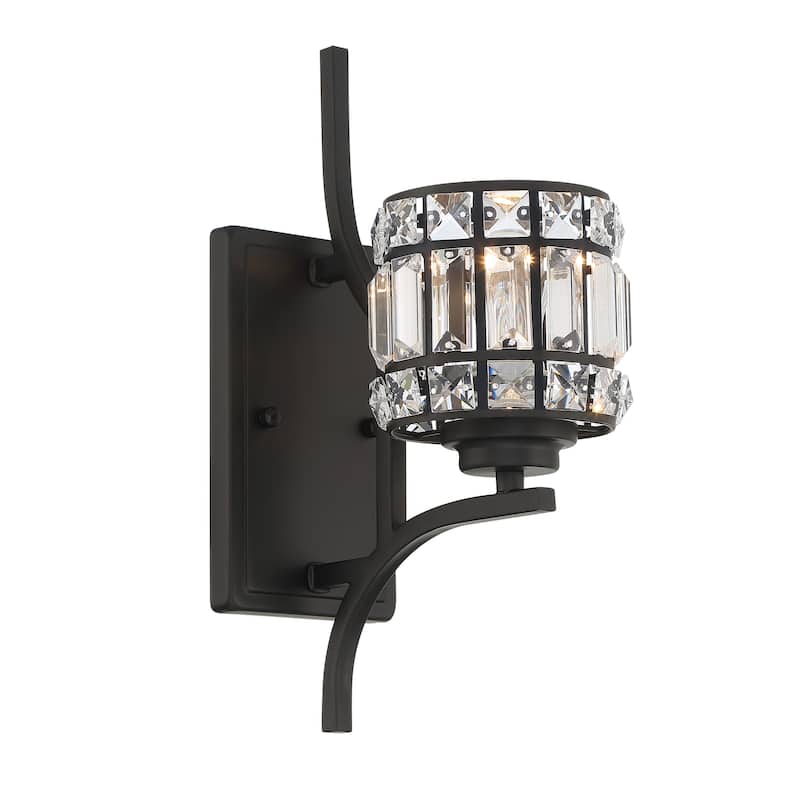 1- Light Vintage Black Armed Sconce - W5.12"xD8.94"xH13.98"