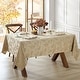 preview thumbnail 3 of 24, Elegant Woven Leaves Jacquard Damask Tablecloth 60"x102" - Taupe