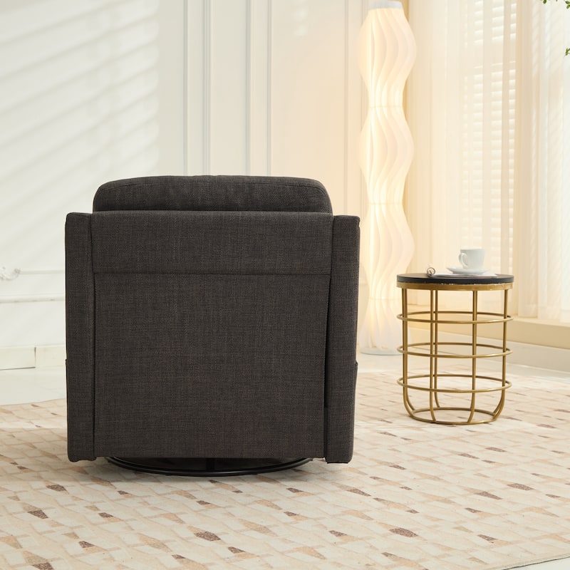 Dark Grey 30.3" Accent Chair with USB and Side Pocket