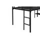 preview thumbnail 9 of 9, Black Twin Size Steel Low Loft Bed with Storage Shelves