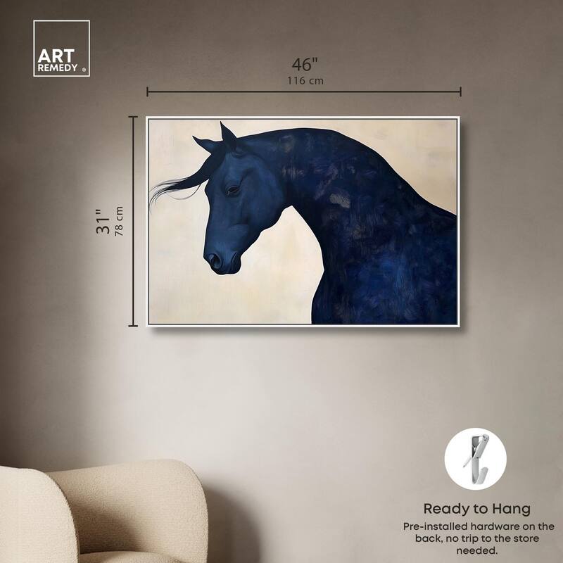 Blue Horse I Canvas by Art Remedy