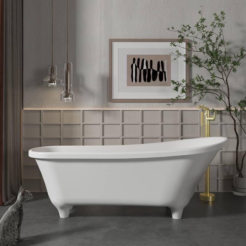 Bathtub Faucet Floor Mounted Free Standing Tub Filler W/Handheld