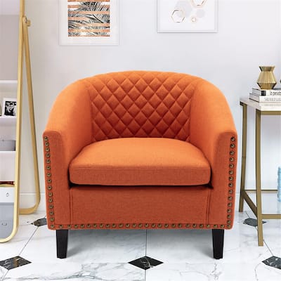 Club Chairs with nailheads and solid wood legs