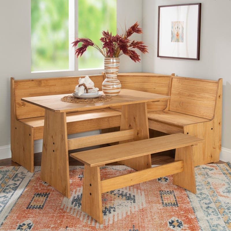 Wendell Solid Wood Corner Breakfast Nook Dining Set
