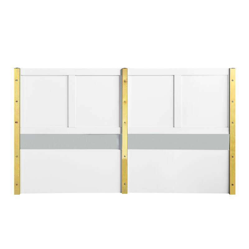 King Size Metal Platform Bed with Wave Pattern Design and 660lbs Weight Capacity
