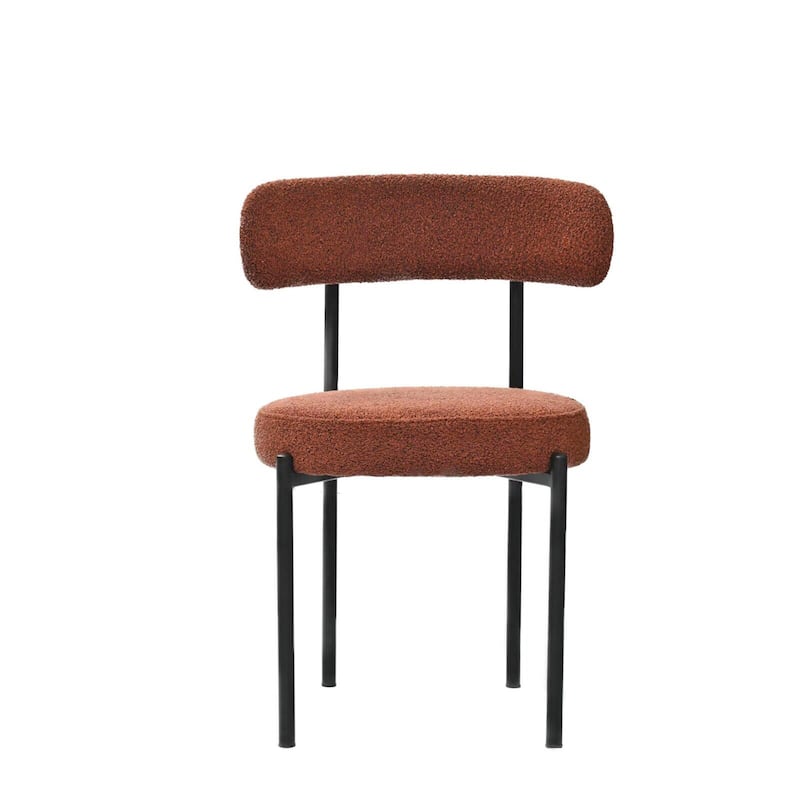 Mid-Century Modern Curved Backrest Chair Set of 2