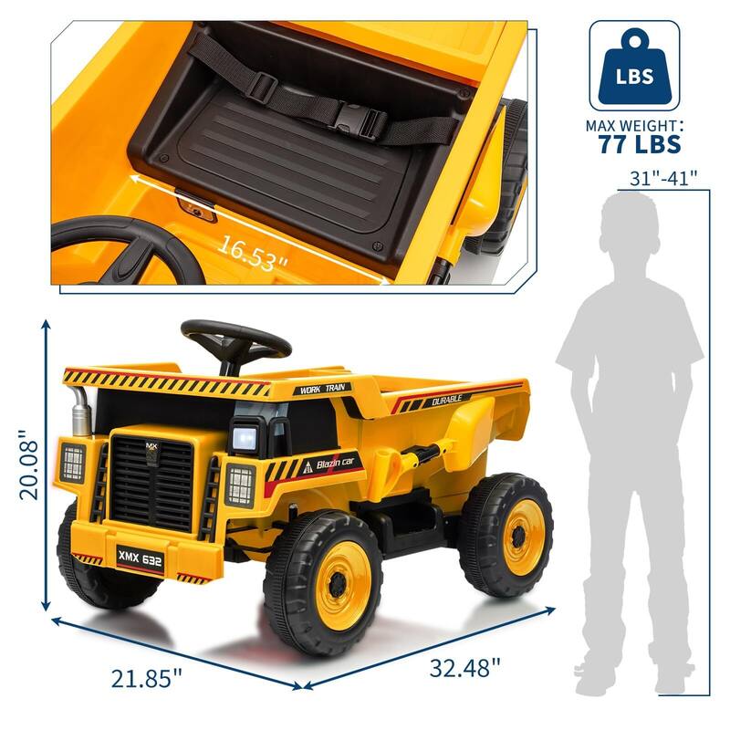 Ride on Dump Truck for Kids 3-8