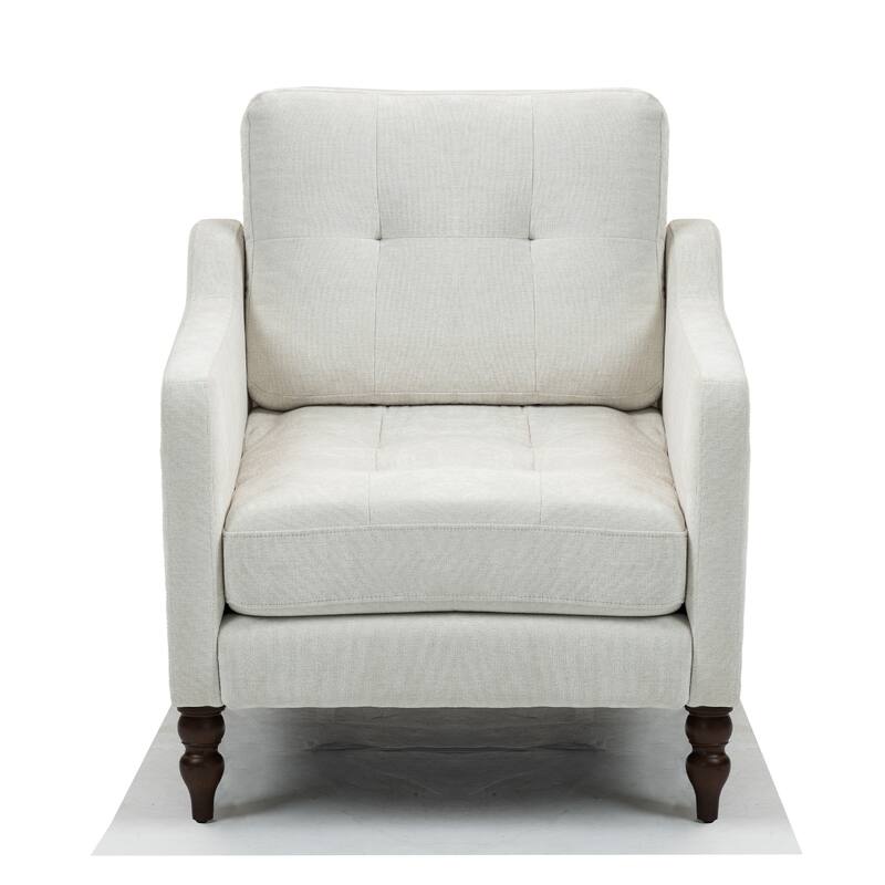 Chenille Accent Armchair, Upholstered Lounge Chair with USB Port, Single Sofa Chair with Wooden Legs & Side Storage