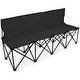 preview thumbnail 1 of 8, 6-Foot Portable Folding 4 Seat Bench with Back Black