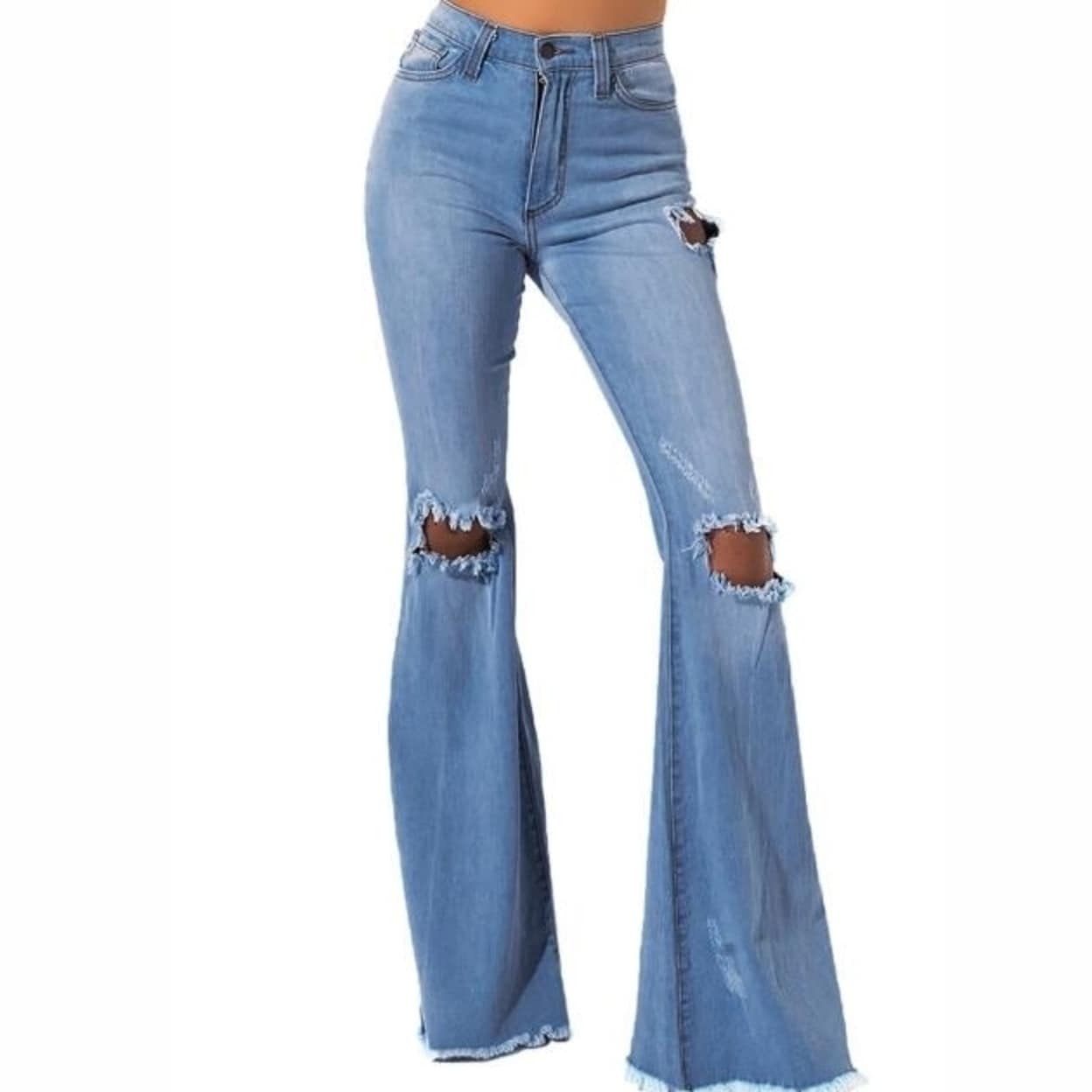 frayed bell bottom jeans