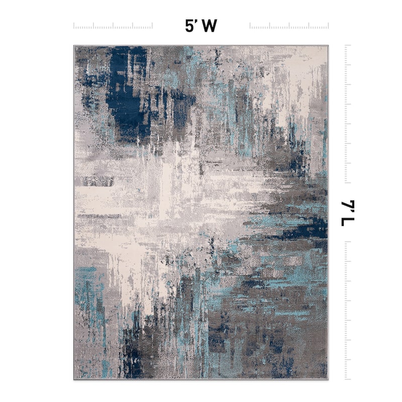 World Rug Gallery Bari Contemporary Abstract Art Area Rug
