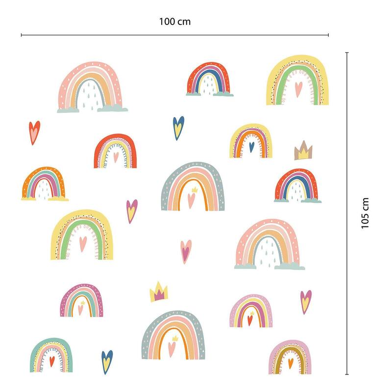 Walplus Cheerful Nursery Cute Rainbows Kids Wall Stickers Nursery Décor