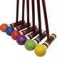 preview thumbnail 1 of 7, Six Player Deluxe Croquet Set with Wooden Mallets