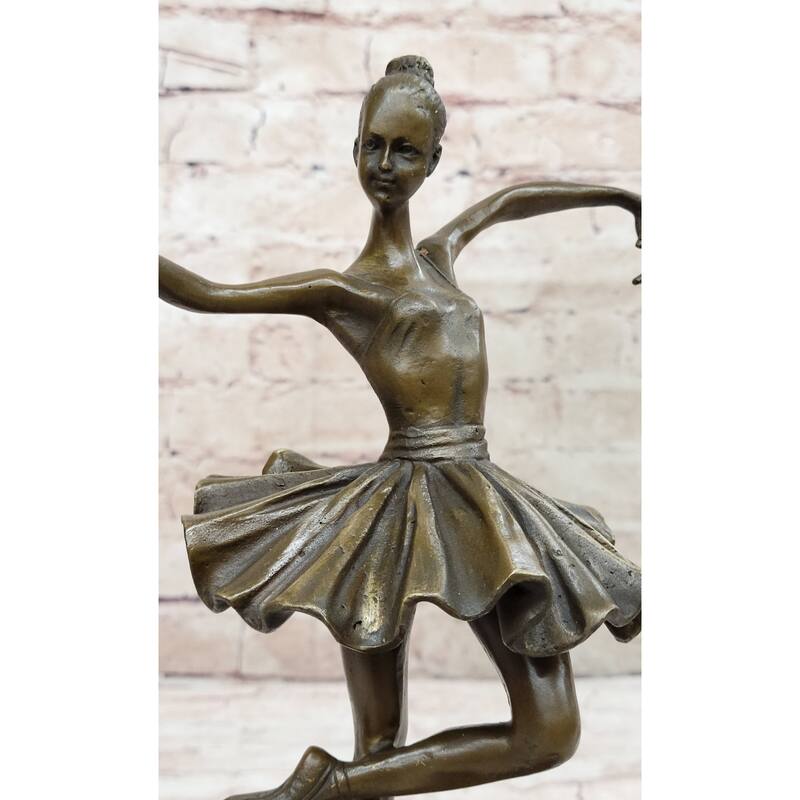 Hot Cast Bronze Ballerina Ballet Dancer Girl Sculpture By Milo On Marble Base