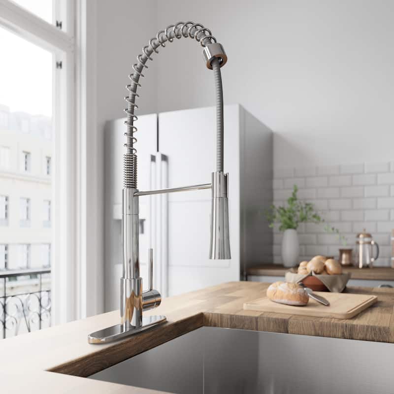 VIGO Laurelton 22" H Single Handle Pull-Down Sprayer Kitchen Faucet