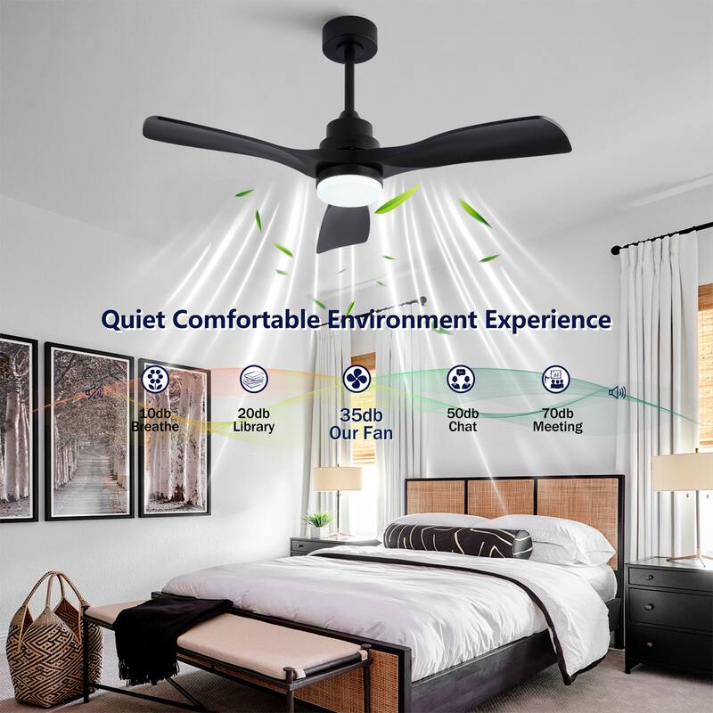 42" Ceiling Fans w/ Lights and Remote, Noiseless Reversible DC Motor