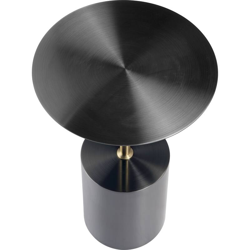 40-Inch Round Side Table in Stainless-Steel with Pedestal Base Accent End Table Malta Series