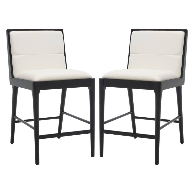 SAFAVIEH Couture Vonne Linen Counter Stool (Set of 2) - 19Wx22Dx36H