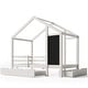 preview thumbnail 5 of 10, House Bed with Blackboard and Drawers, Two assembly options, White