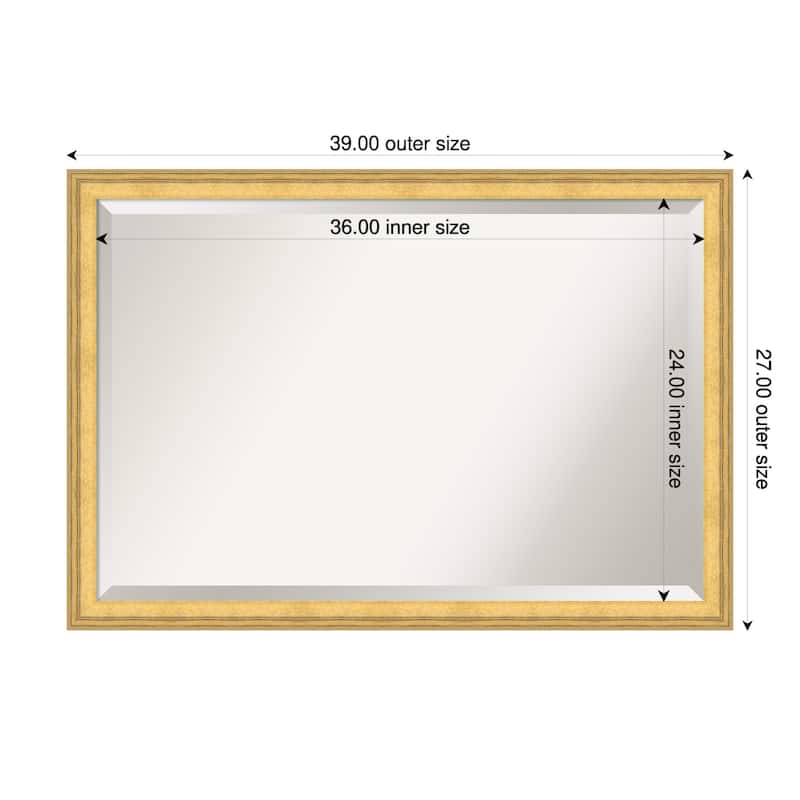 Owen Gold Beveled Wood Framed Bathroom Vanity Wall Mirror - Owen Gold - 39 x 27 in