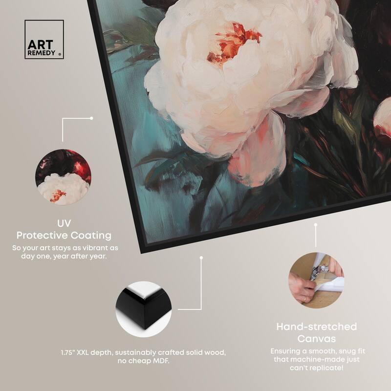 Three Shades of Peony II Canvas by Art Remedy