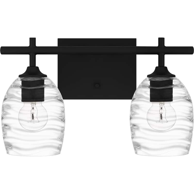 Lucy 2-Light Matte Black Vanity Light