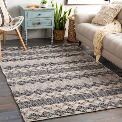 Otto Hand Woven Farmhouse Wool Area Rug